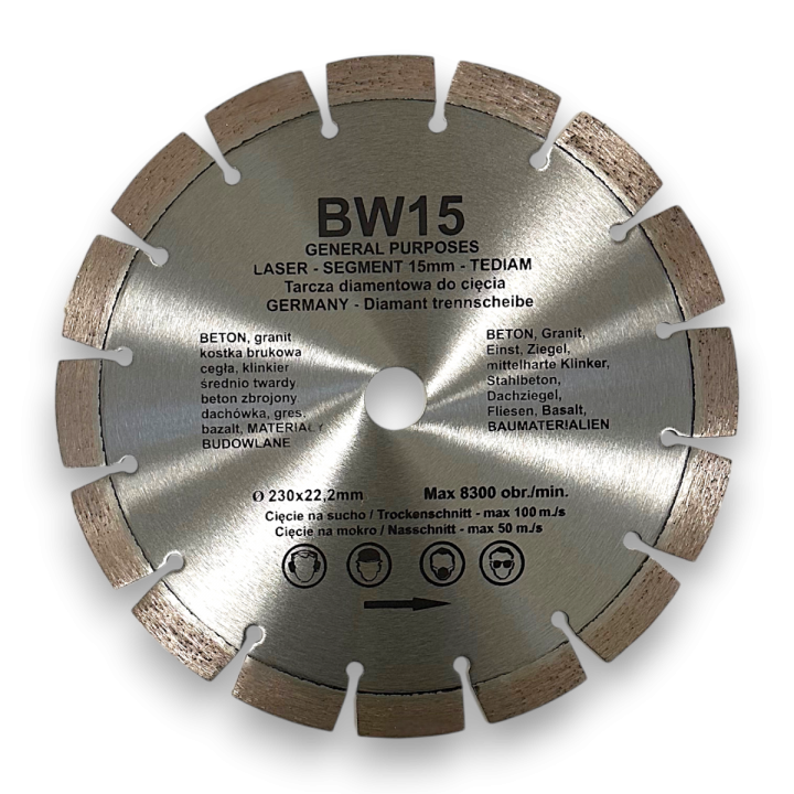 Tarcza diamentowa segmentowa BW15 TEDIAM